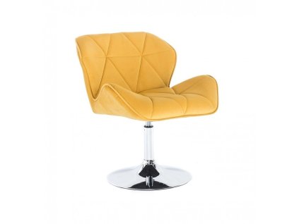 Židle MILANO VELUR na stříbrném talíři - žlutá