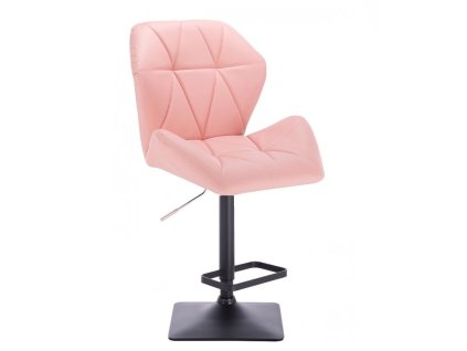 Barová židle MILANO MAX na černé hranaté podstavě - světle růžová