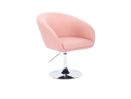 Židle VENICE na stříbrném talíři - světle růžová