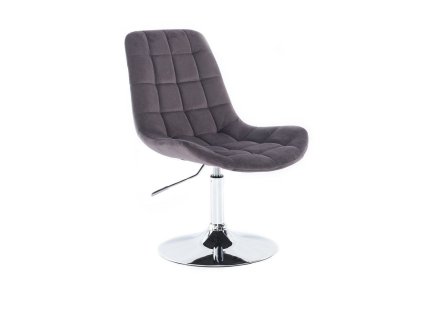 Židle PARIS VELUR na stříbrném talíři - šedá
