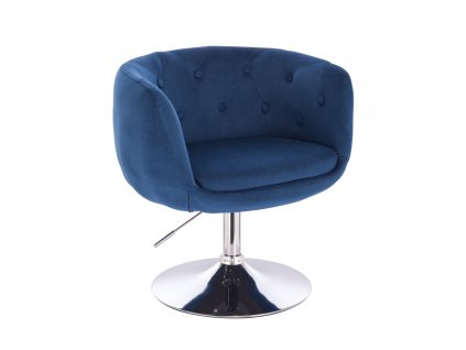 Židle MONTANA  VELUR na stříbrném talíři - modrá