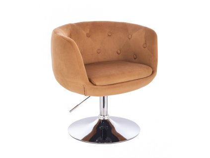 Židle MONTANA  VELUR na stříbrném talíři - medová