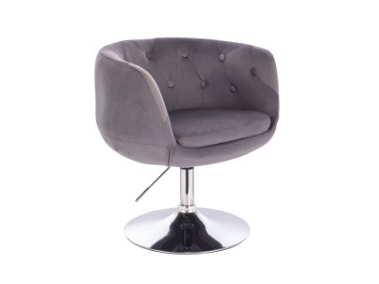 Židle MONTANA  VELUR na stříbrném talíři - šedá