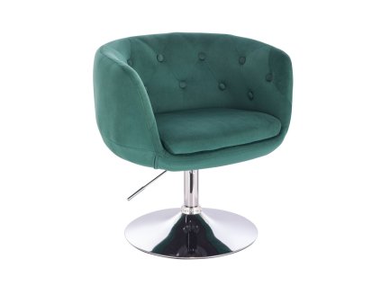 Židle MONTANA  VELUR na stříbrném talíři - zelená