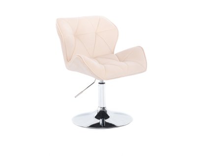 Židle MILANO VELUR na stříbrném talíři - krémová