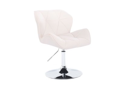 Židle MILANO VELUR na stříbrném talíři - bílá