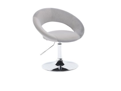 Židle NAPOLI VELUR na stříbrném talíři - světle šedá