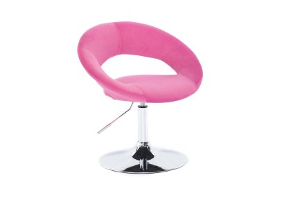 Židle NAPOLI VELUR na stříbrném talíři - růžová