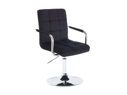 Židle VERONA VELUR na stříbrném talíři - černá