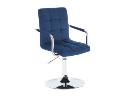 Židle VERONA VELUR na stříbrném talíři - modrá