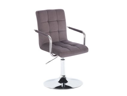 Židle VERONA VELUR na stříbrném talíři - tmavě šedá