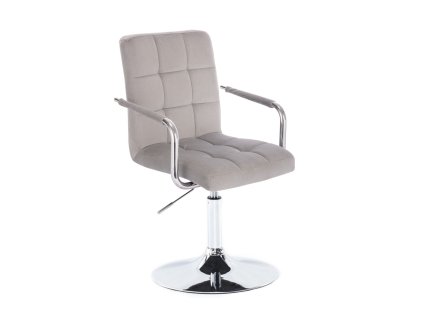 Židle VERONA VELUR na stříbrném talíři - světle šedá