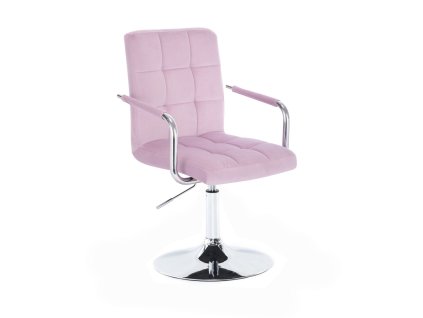 Židle VERONA VELUR na stříbrném talíři - levandule