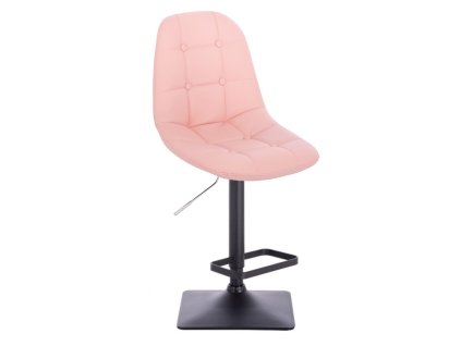 Barová židle SAMSON na černé podstavě - světle růžová