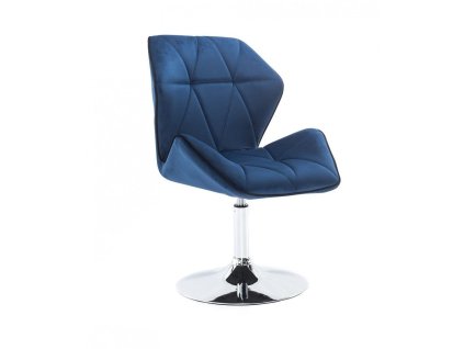 Židle MILANO MAX VELUR na stříbrném talíři - modrá
