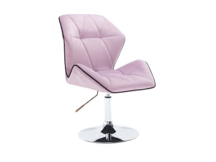 Židle MILANO MAX VELUR na stříbrném talíři - levandule
