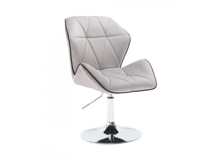 Židle MILANO MAX VELUR na stříbrném talíři - světle šedá
