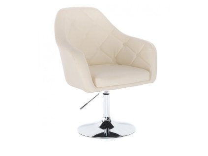 Křeslo ANDORA na stříbrném talíři - krémové