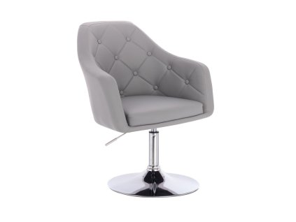 Křeslo ANDORA na stříbrném talíři - šedé