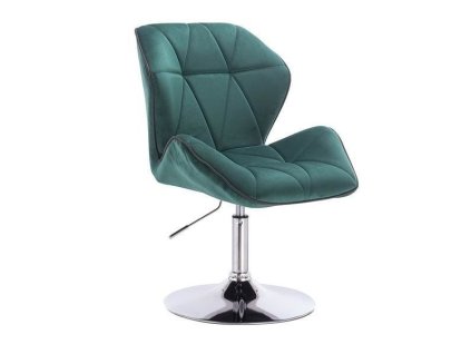 Židle MILANO MAX VELUR na stříbrném talíři - zelená