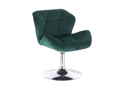Židle MILANO VELUR na stříbrném talíři - zelená
