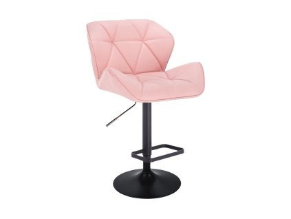 Barová židle MILANO na černém talíři - světle růžová