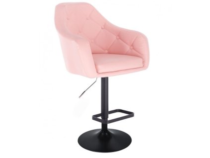 Barová židle ANDORA na černém talíři - světle růžová
