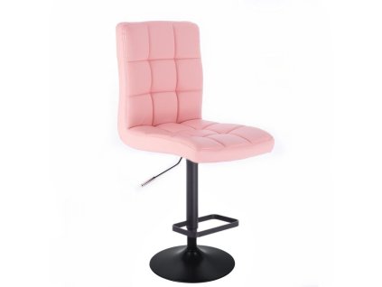 Barová židle TOLEDO na černém talíři - světle růžová