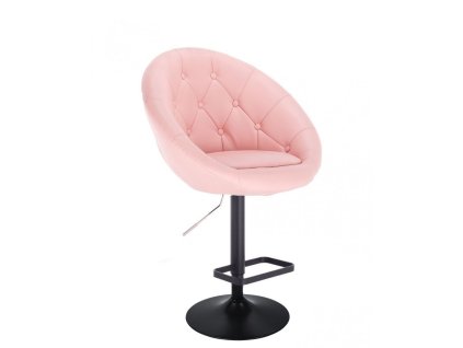 Barová židle VERA na černém talíři - světle růžová