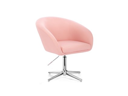 Židle VENICE na stříbrném kříži - světle růžová