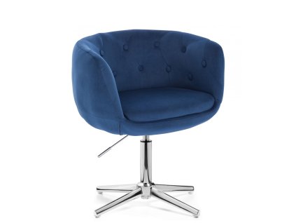 Židle MONTANA  VELUR na stříbrném kříži - modrá