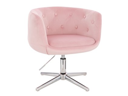 Židle MONTANA  VELUR na stříbrném kříži - světle růžová