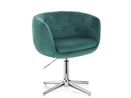 Židle MONTANA  VELUR na stříbrném kříži - zelená