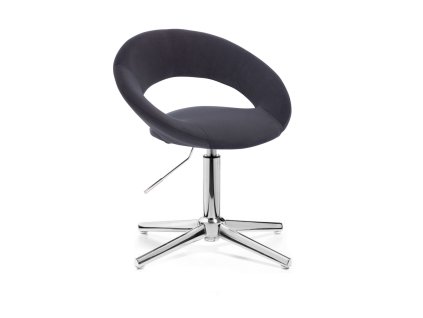 Židle NAPOLI VELUR na stříbrném kříži - černá