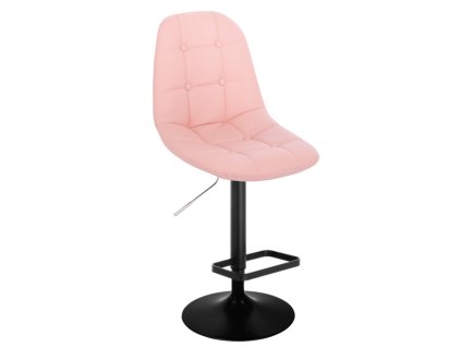Barová židle SAMSON na černém talíři - světle růžová