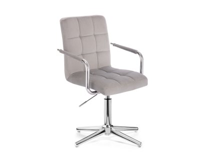 Židle VERONA VELUR na stříbrném kříži - světle šedá