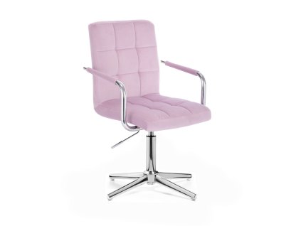 Židle VERONA VELUR na stříbrném kříži - levandule