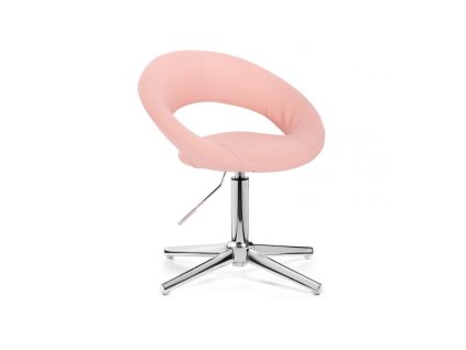 Židle NAPOLI na stříbrném kříži - světle růžová