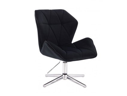Židle  MILANO MAX VELUR na stříbrném kříži - černá
