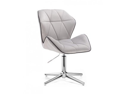 Židle MILANO MAX VELUR na stříbrném kříži - světle šedá