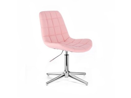 Židle PARIS na stříbrném kříži -světle  růžová