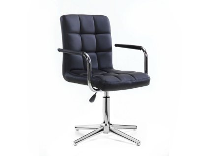 Židle VERONA na stříbrném kříži - černá