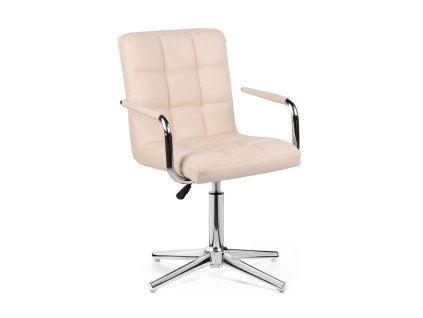 Židle VERONA na stříbrném kříži - krémová