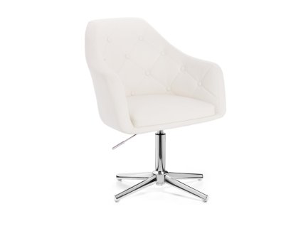 Křeslo ANDORA na stříbrném kříži - bílé