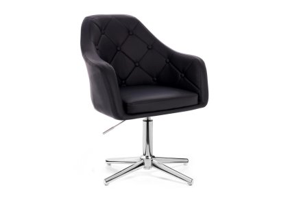 Křeslo ANDORA na stříbrném kříži - černé