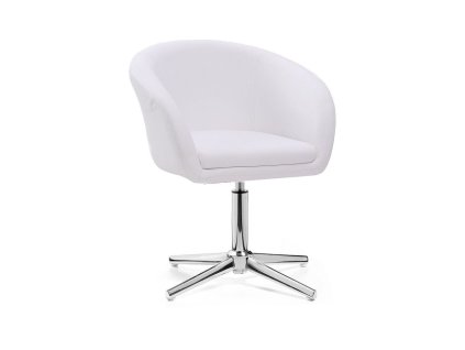 Židle VENICE na stříbrném kříži -  bílá