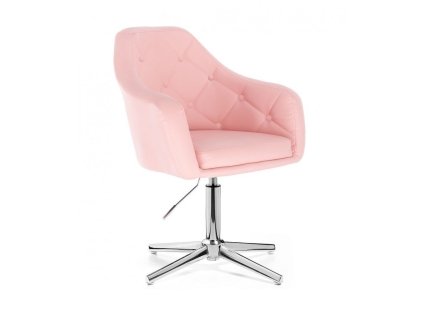 Křeslo ANDORA na stříbrném kříži - světle růžové