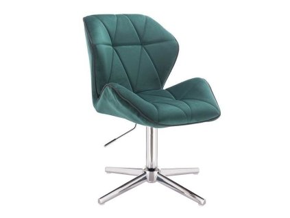 Židle MILANO MAX VELUR na stříbrném kříži - zelená
