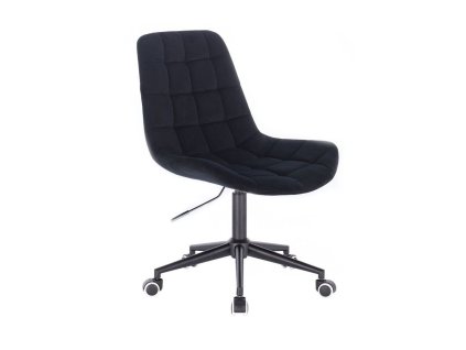 Židle PARIS VELUR na černé podstavě s kolečky - černá