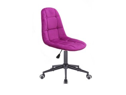 Židle  SAMSON VELUR na černé podstavě s kolečky - fuchsie